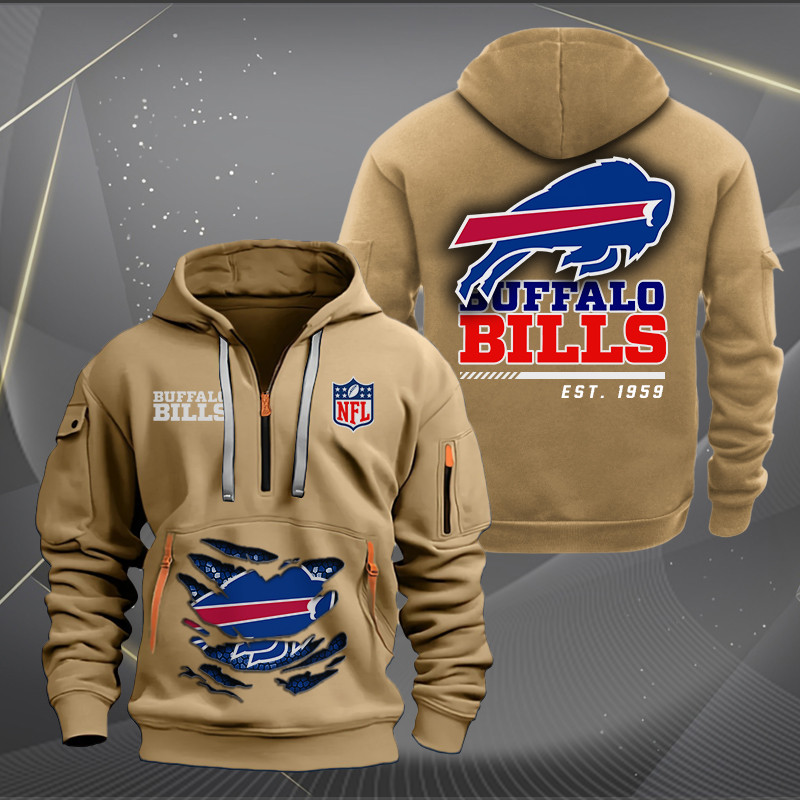 Buffalo Bills New Personalized Quarter Zip Hoodie AZBTQZH000098 - Famjoys Buffalo Bills New Personalized Quarter Zip Hoodie AZBTQZH000098 - Famjoys