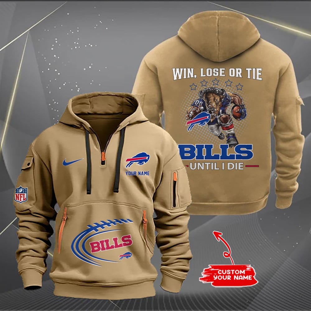 Buffalo Bills New Personalized Quarter Zip Hoodie AZBTQZH000168 - Famjoys Buffalo Bills New Personalized Quarter Zip Hoodie AZBTQZH000168 - Famjoys