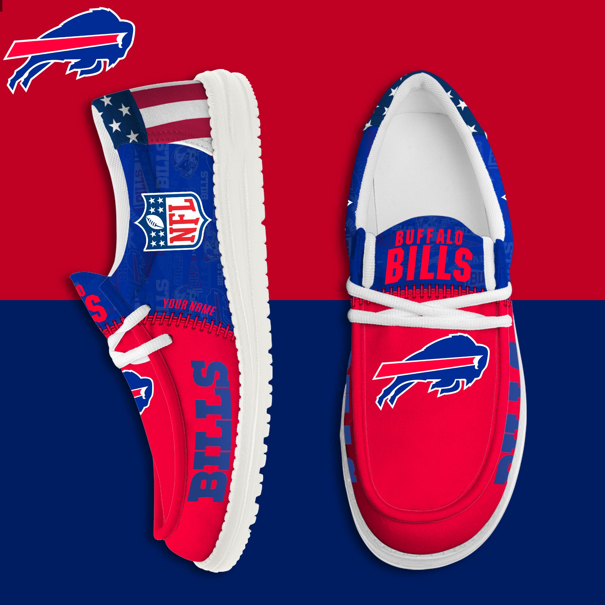 Buffalo Bills Personalized Shoes - Famjoys Buffalo Bills Personalized Shoes - Famjoys
