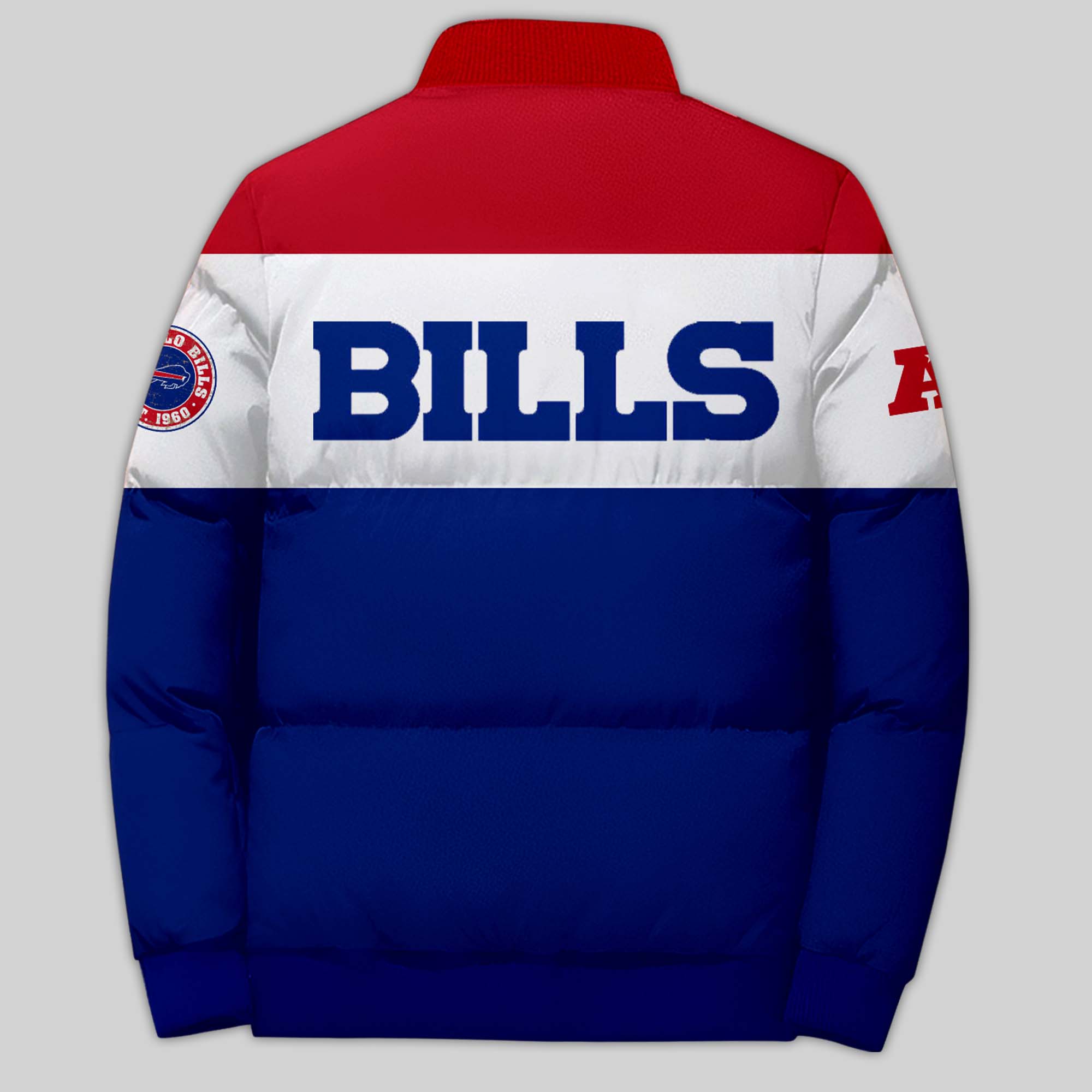 Buffalo Bills Premium 3D Bomber Down Jacket - Famjoys Buffalo Bills Premium 3D Bomber Down Jacket - Famjoys