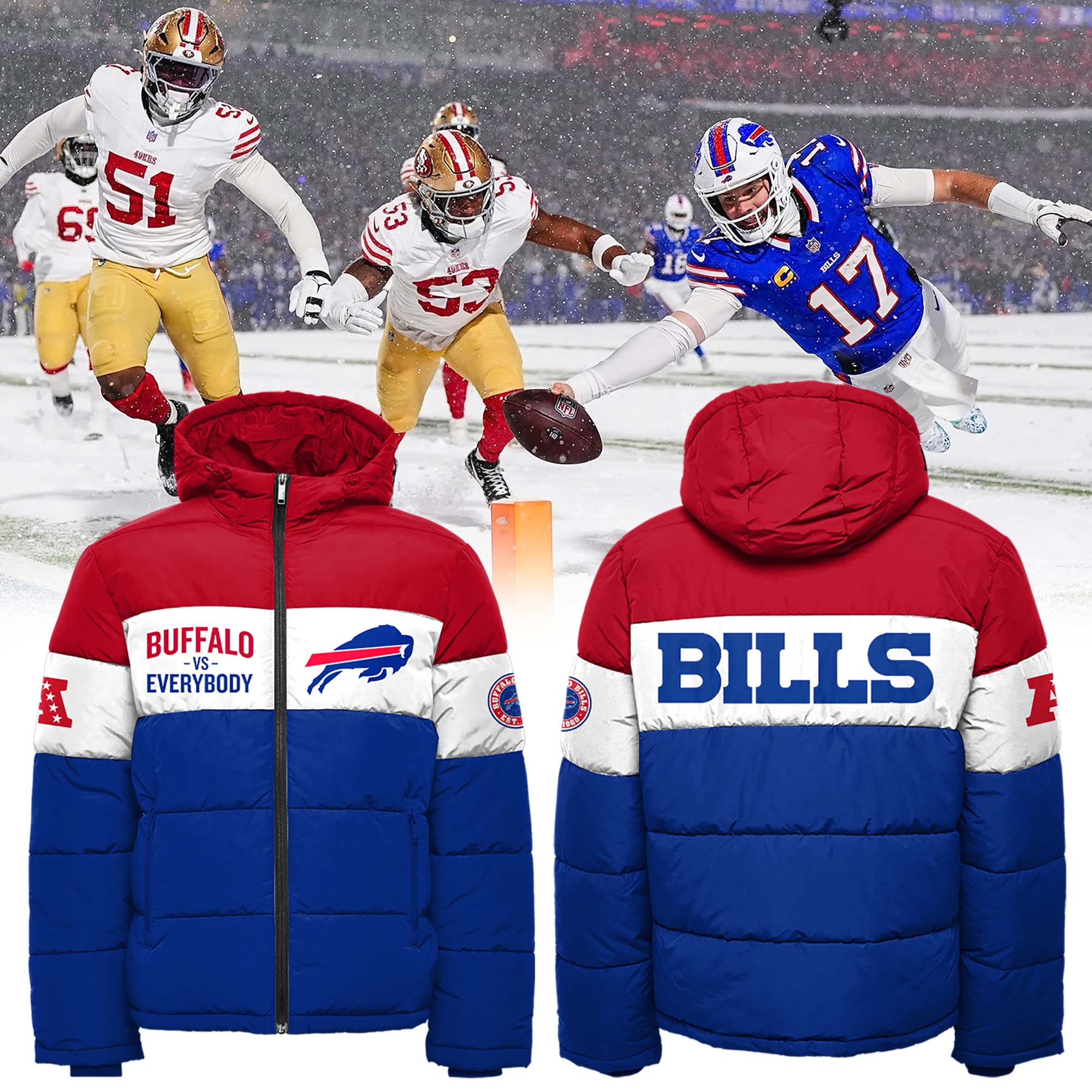 Buffalo Bills Premium 3D Down Jacket - Famjoys Buffalo Bills Premium 3D Down Jacket - Famjoys