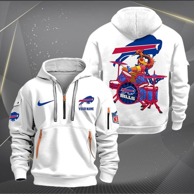 Buffalo Bills Premium Personalized Quarter Zip Hoodie AZBTCQZH000004 - Famjoys Buffalo Bills Premium Personalized Quarter Zip Hoodie AZBTCQZH000004 - Famjoys