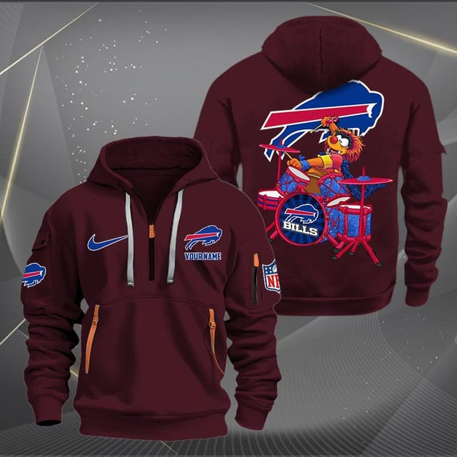 Buffalo Bills Premium Personalized Quarter Zip Hoodie AZBTCQZH000004 - Famjoys Buffalo Bills Premium Personalized Quarter Zip Hoodie AZBTCQZH000004 - Famjoys