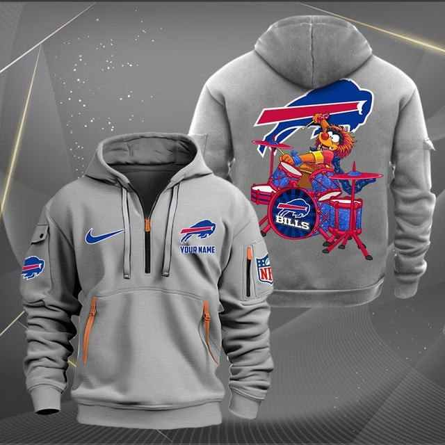 Buffalo Bills Premium Personalized Quarter Zip Hoodie AZBTCQZH000004 - Famjoys Buffalo Bills Premium Personalized Quarter Zip Hoodie AZBTCQZH000004 - Famjoys