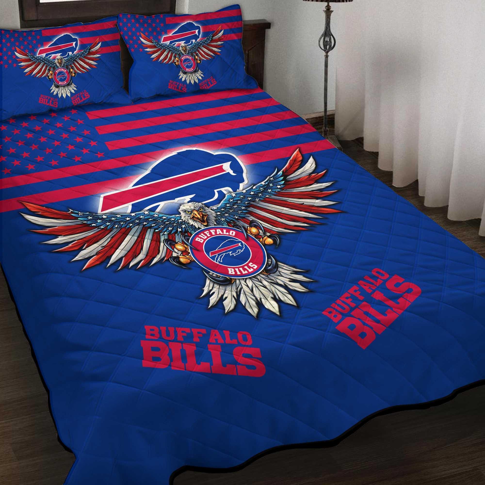 Buffalo Bills Quilt Bedding Set M02 - Famjoys Buffalo Bills Quilt Bedding Set M02 - Famjoys