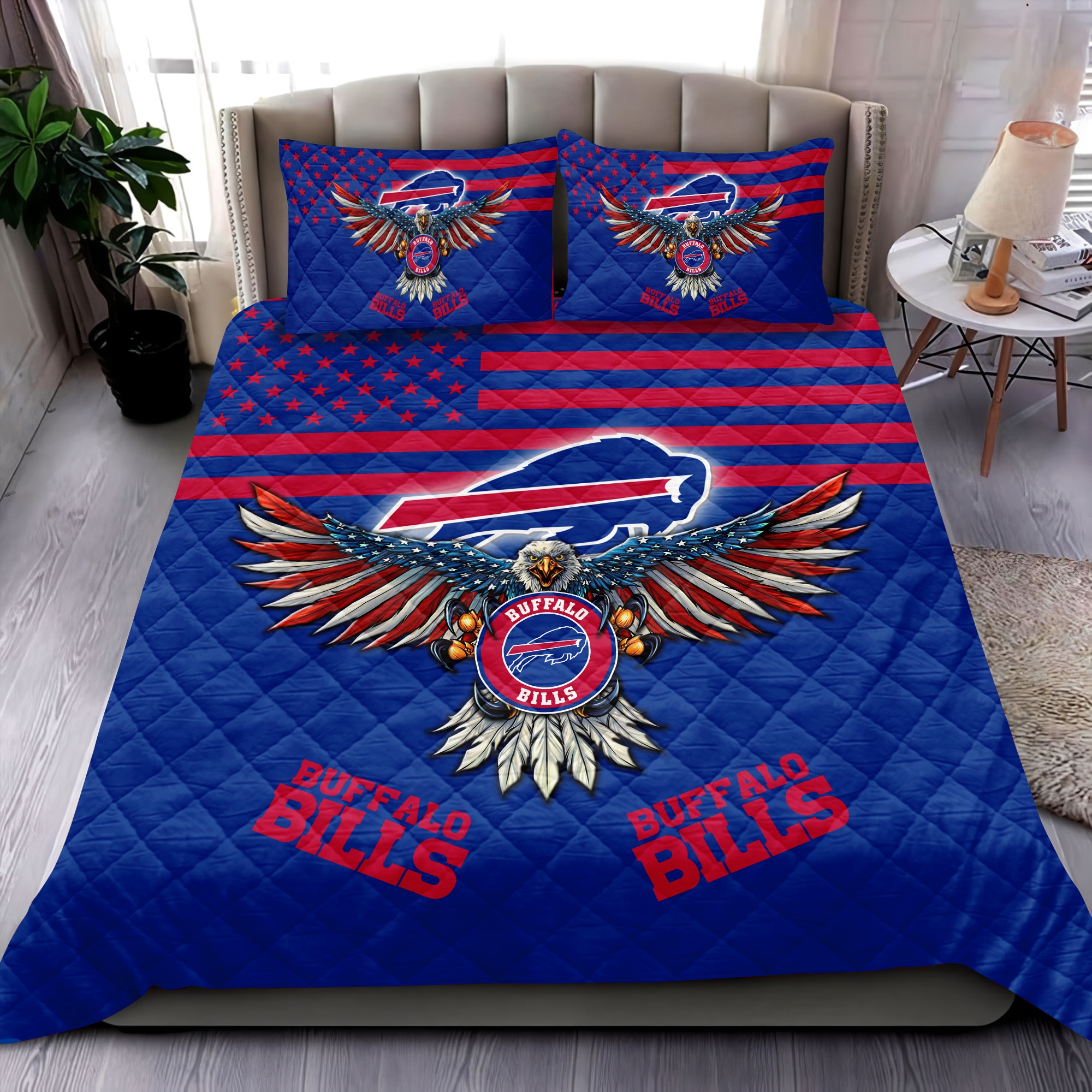 Buffalo Bills Quilt Bedding Set M02 - Famjoys Buffalo Bills Quilt Bedding Set M02 - Famjoys