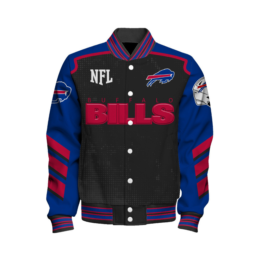 Buffalo Bills - Relentless Determination Unisex Varsity Jacket - Famjoys Buffalo Bills - Relentless Determination Unisex Varsity Jacket - Famjoys