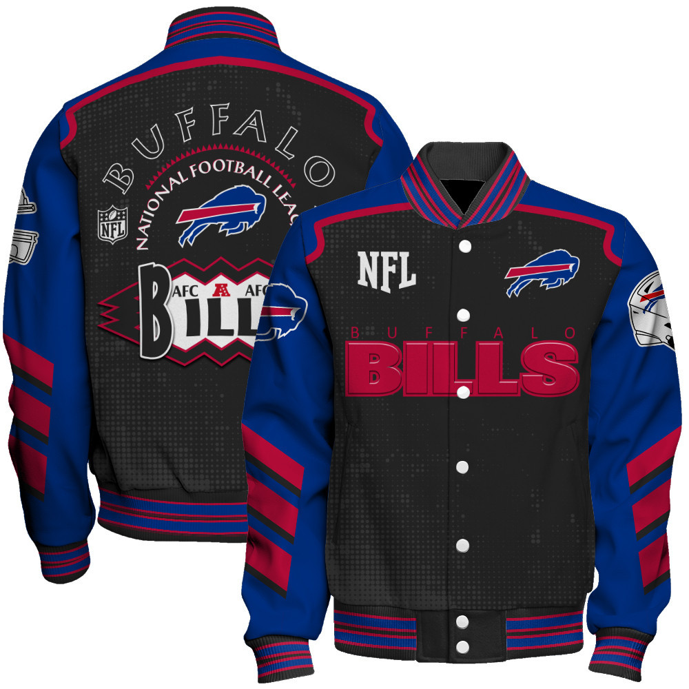 Buffalo Bills - Relentless Determination Unisex Varsity Jacket - Famjoys Buffalo Bills - Relentless Determination Unisex Varsity Jacket - Famjoys