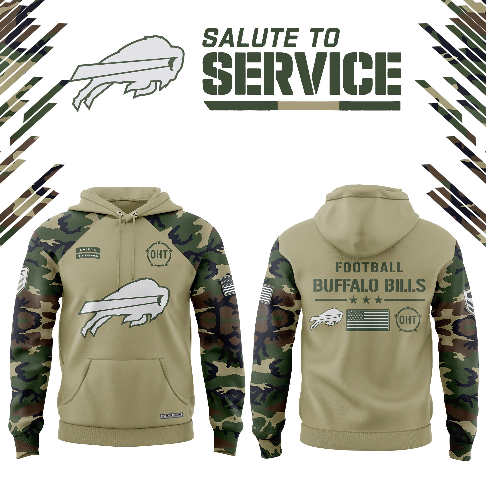 Buffalo Bills Salute to Service Club Fleece Edition Hoodie - Famjoys Buffalo Bills Salute to Service Club Fleece Edition Hoodie - Famjoys