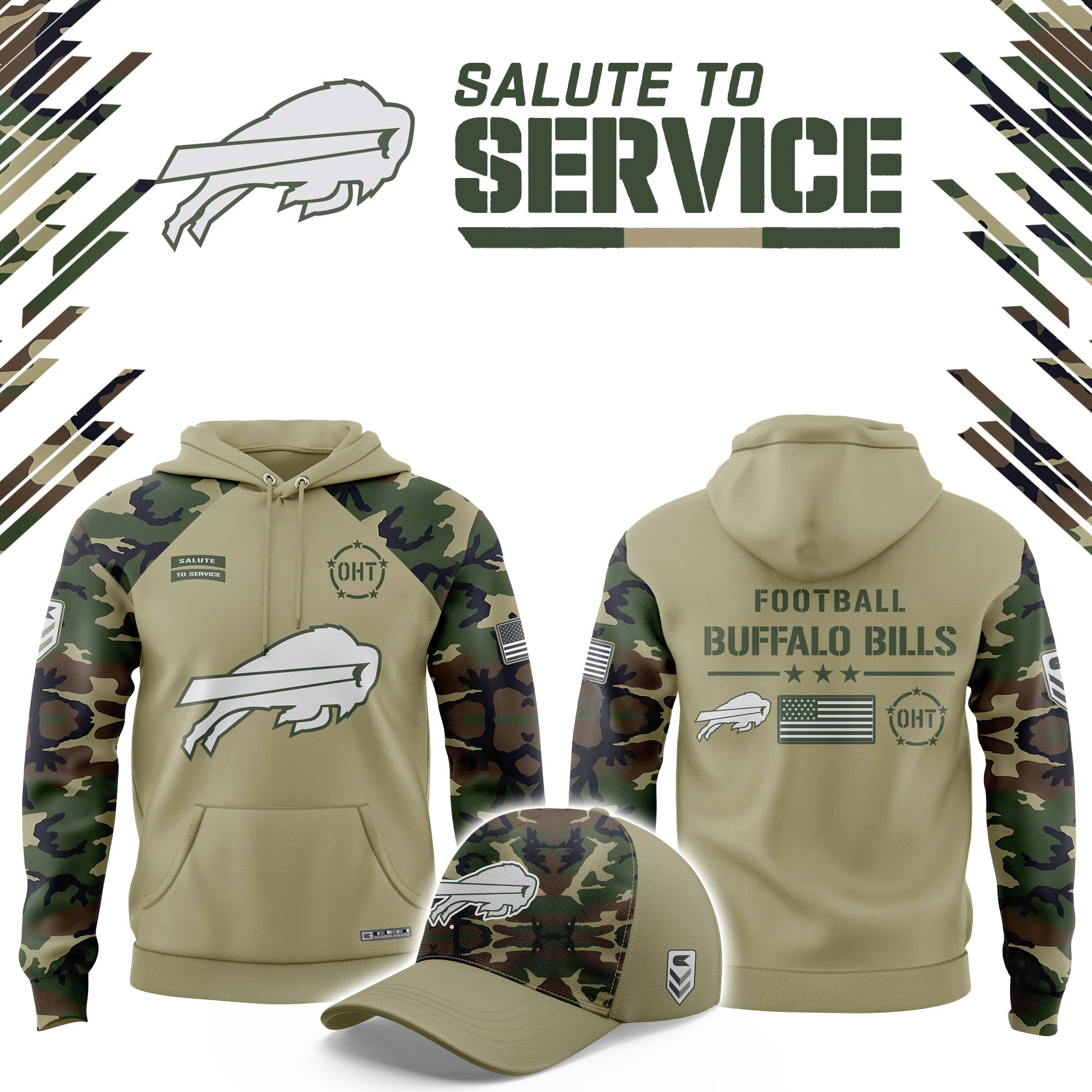 Buffalo Bills Salute to Service Club Fleece Edition Hoodie - Famjoys Buffalo Bills Salute to Service Club Fleece Edition Hoodie - Famjoys