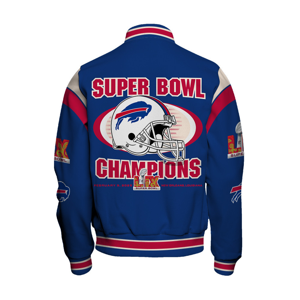 Buffalo Bills Super Bowl 2025 Premium Fan Edition Varsity Jacket - Famjoys Buffalo Bills Super Bowl 2025 Premium Fan Edition Varsity Jacket - Famjoys