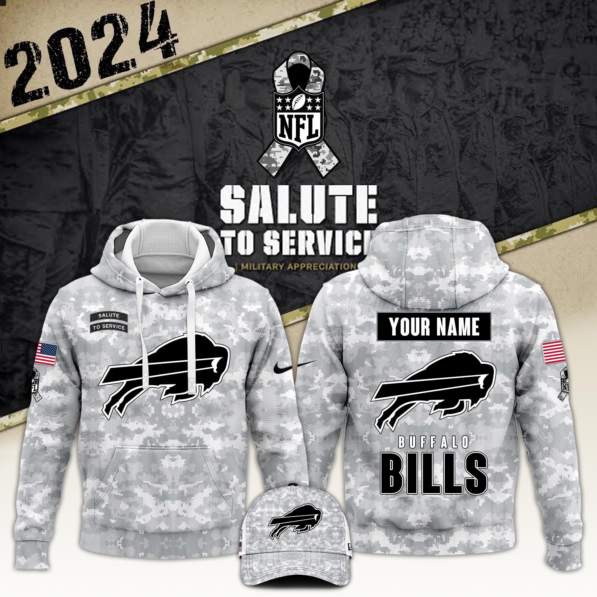 Buffalo Bills Veterans Day Hoodie - Famjoys Buffalo Bills Veterans Day Hoodie - Famjoys
