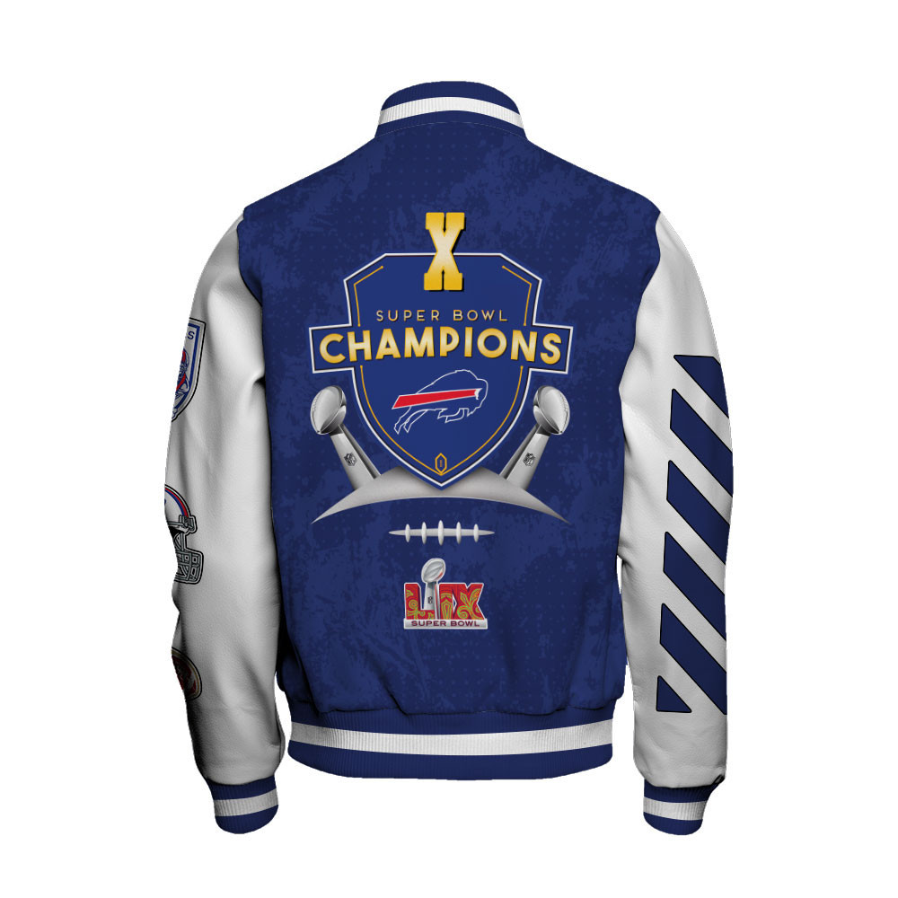 Buffalo Bills X Super Bowl LIX Champions Winning Spirit Varsity Jacket - Famjoys Buffalo Bills X Super Bowl LIX Champions Winning Spirit Varsity Jacket - Famjoys