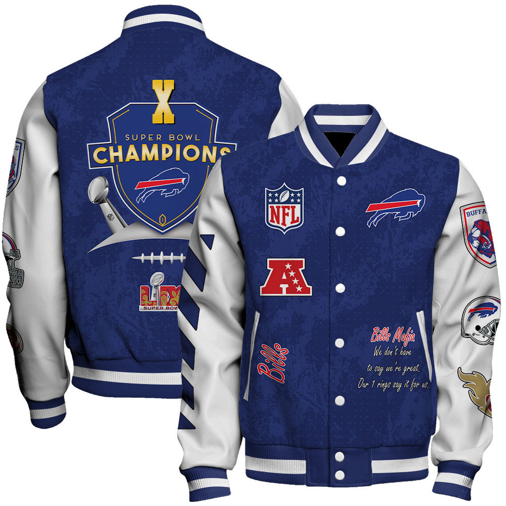 Buffalo Bills X Super Bowl LIX Champions Winning Spirit Varsity Jacket - Famjoys Buffalo Bills X Super Bowl LIX Champions Winning Spirit Varsity Jacket - Famjoys