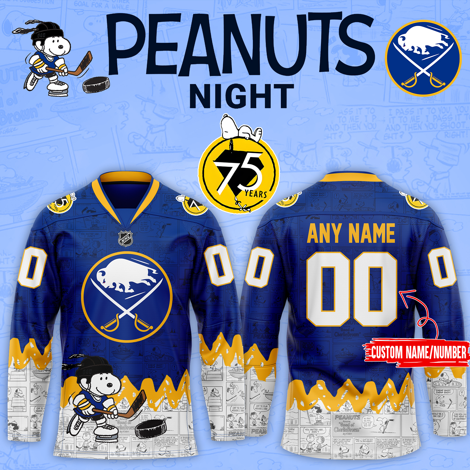 Buffalo Sabres 75th Anniversary of Jersey - Famjoys Buffalo Sabres 75th Anniversary of Jersey - Famjoys