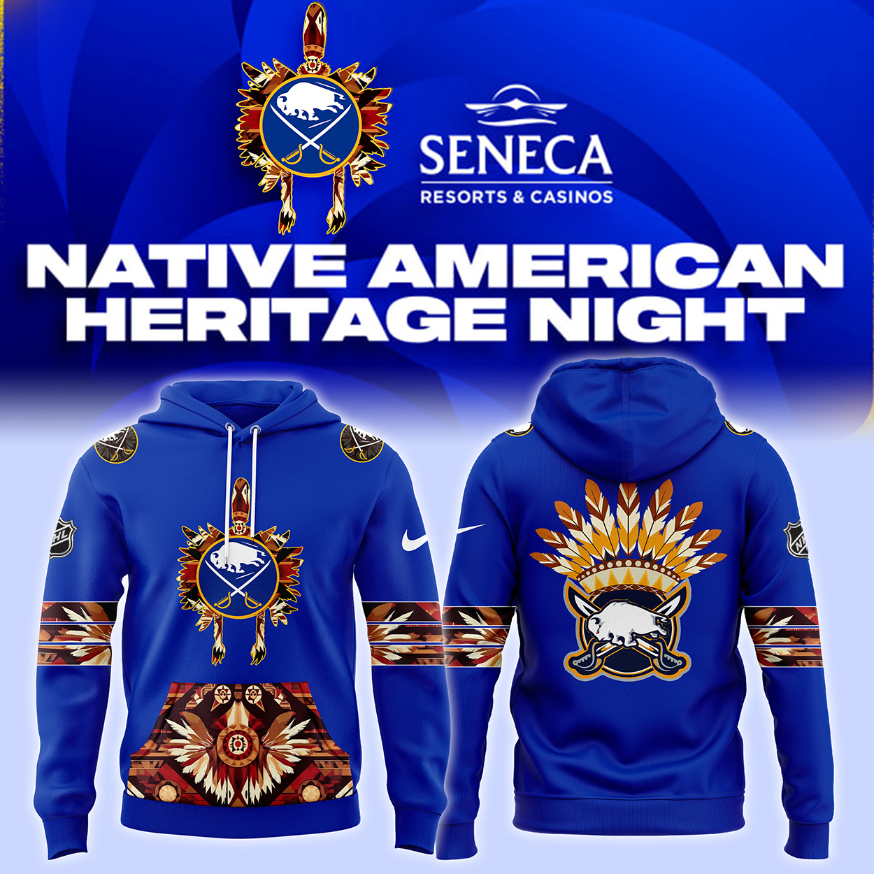 Buffalo Sabres Native American Heritage Month Premium Pullover Hoodie - Famjoys Buffalo Sabres Native American Heritage Month Premium Pullover Hoodie - Famjoys