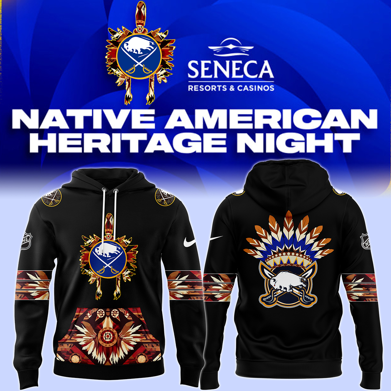 Buffalo Sabres Native American Heritage Month Premium Pullover Hoodie - Famjoys Buffalo Sabres Native American Heritage Month Premium Pullover Hoodie - Famjoys