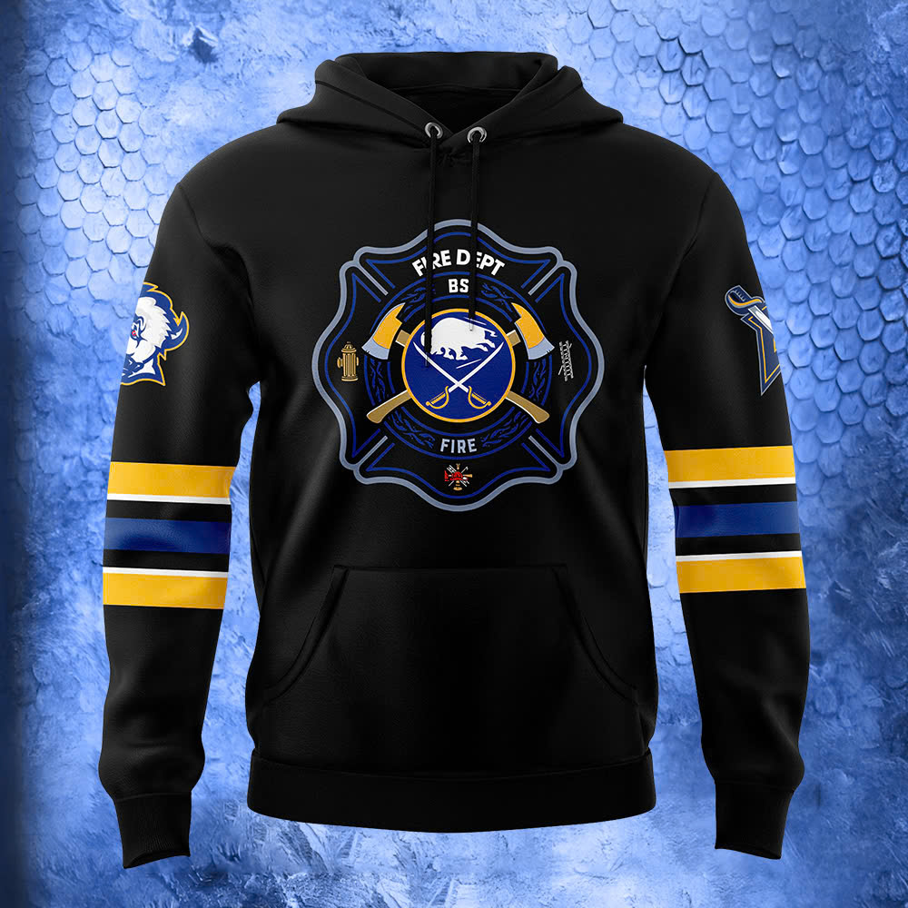 Buffalo Sabres x Firefighter Appreciation Night Premium Personalized Hoodie - Famjoys Buffalo Sabres x Firefighter Appreciation Night Premium Personalized Hoodie - Famjoys