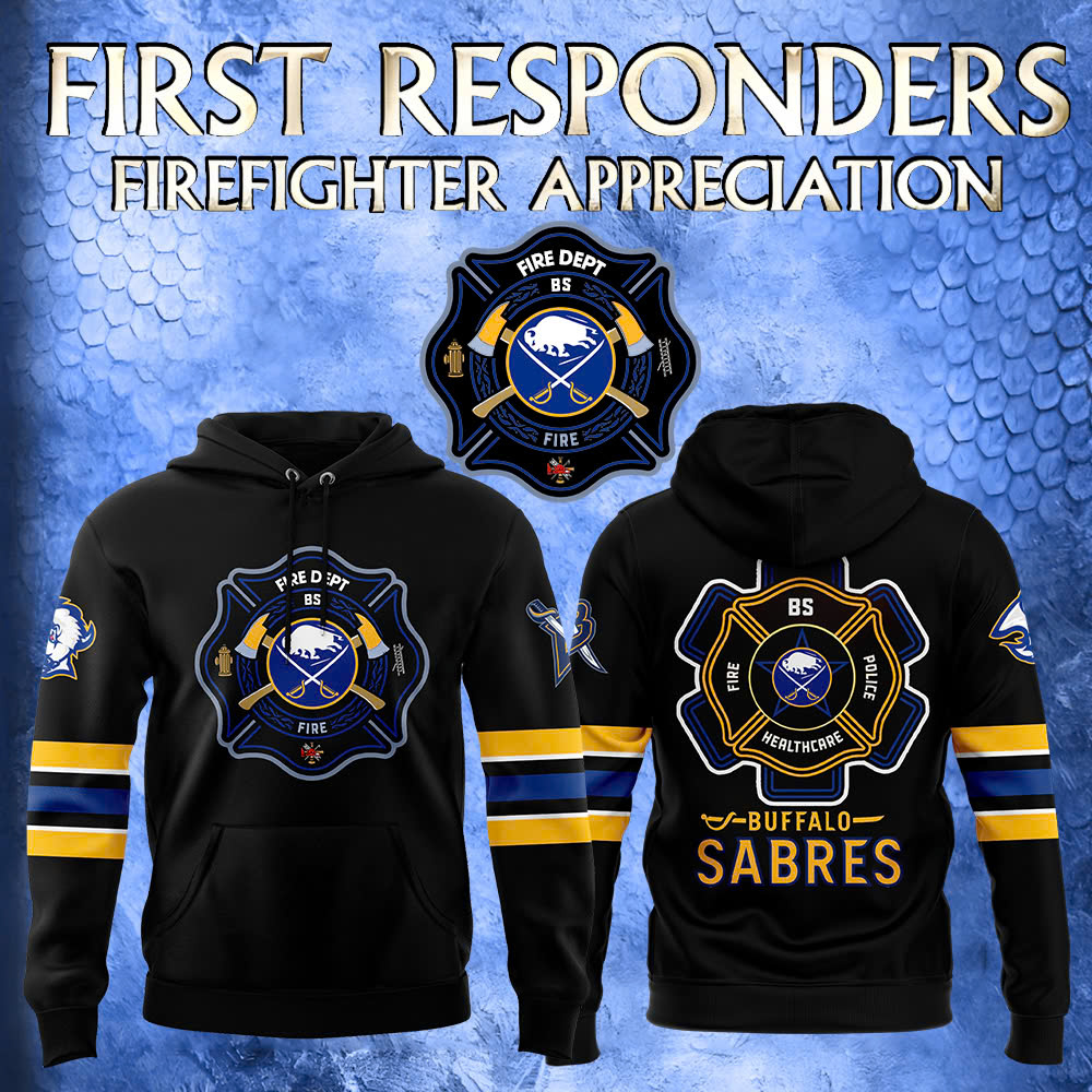 Buffalo Sabres x Firefighter Appreciation Night Premium Personalized Hoodie - Famjoys Buffalo Sabres x Firefighter Appreciation Night Premium Personalized Hoodie - Famjoys