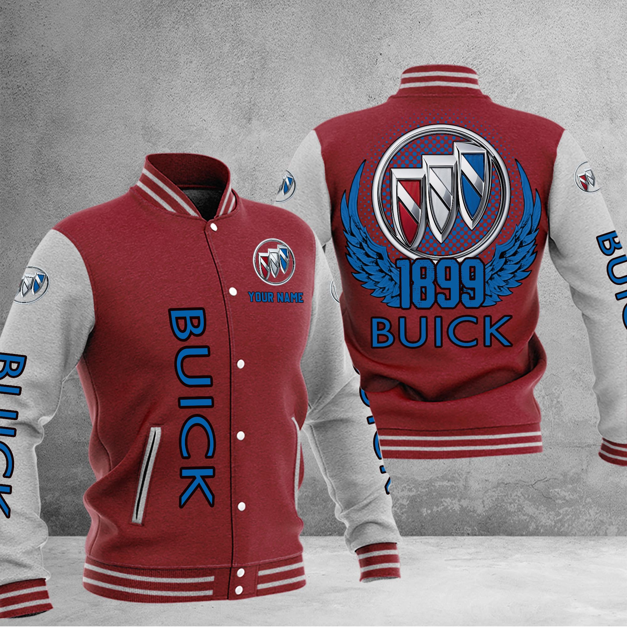 Buick DMHJ1026 Baseball Jacket Multicolor - Famjoys Buick DMHJ1026 Baseball Jacket Multicolor - Famjoys