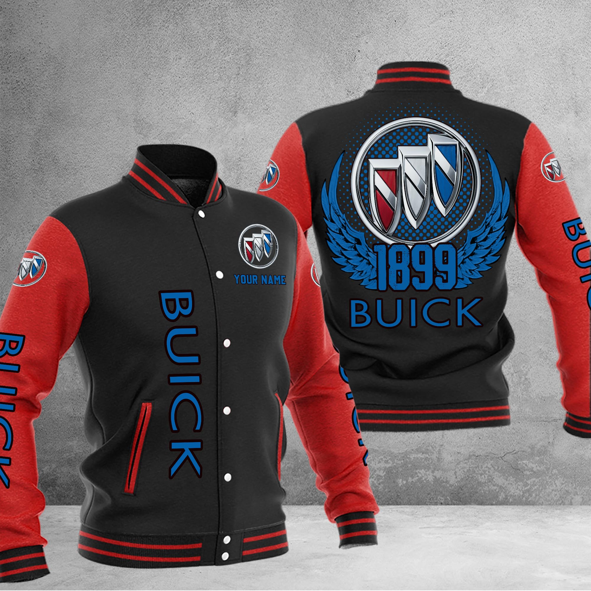 Buick DMHJ1026 Baseball Jacket Multicolor - Famjoys Buick DMHJ1026 Baseball Jacket Multicolor - Famjoys