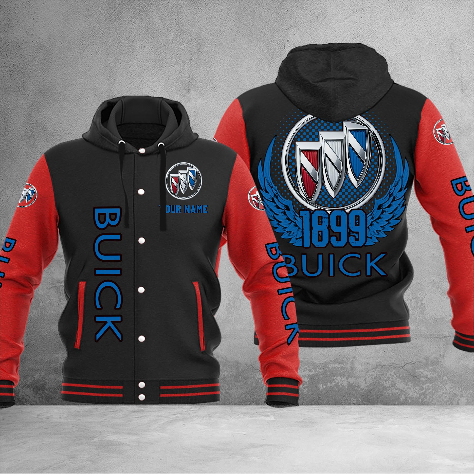 Buick DMHJ1026 Baseball Jacket Multicolor - Famjoys Buick DMHJ1026 Baseball Jacket Multicolor - Famjoys