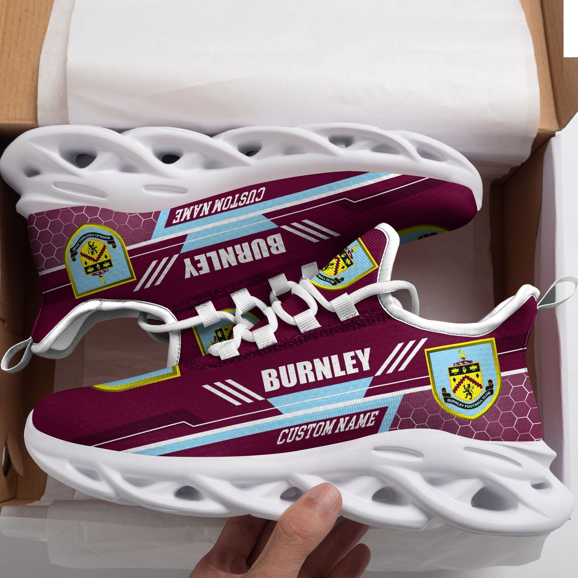 Burnley Custom Personalized Max Soul Sneakers Shoes - Famjoys Burnley Custom Personalized Max Soul Sneakers Shoes - Famjoys