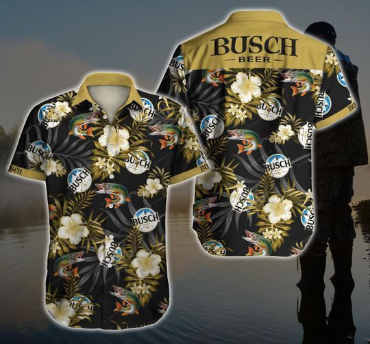 Busch Beer Hawaiian III Graphic Print Short Sleeve Hawaiian Casual Shirt - Famjoys Busch Beer Hawaiian III Graphic Print Short Sleeve Hawaiian Casual Shirt - Famjoys