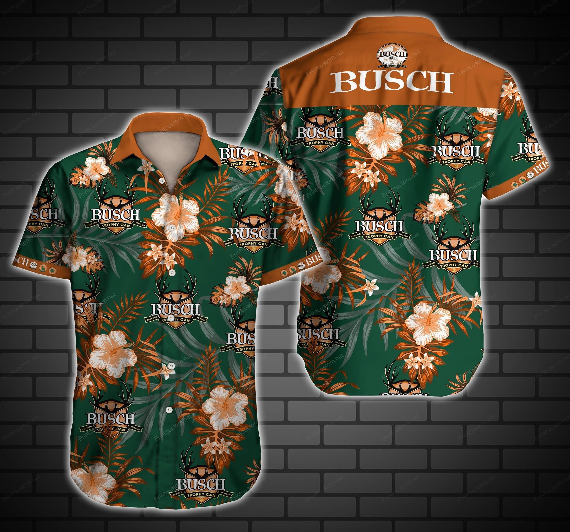 Busch Beer Trophy Can Floral Hawaiian Shirt Summer Shirt - Famjoys Busch Beer Trophy Can Floral Hawaiian Shirt Summer Shirt - Famjoys
