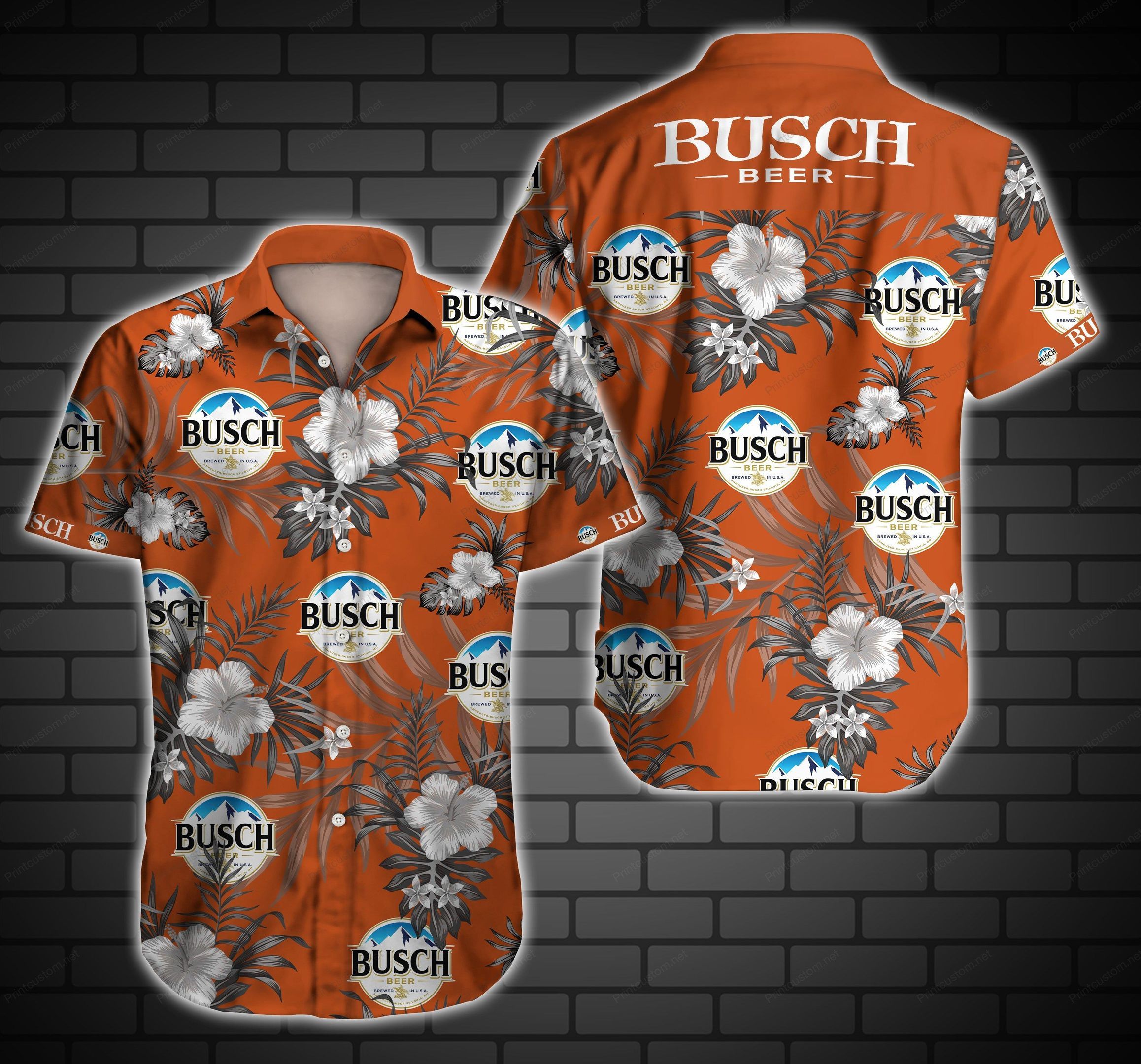 Busch Beer Tropical Flower Hawaiian Shirt Summer Shirt