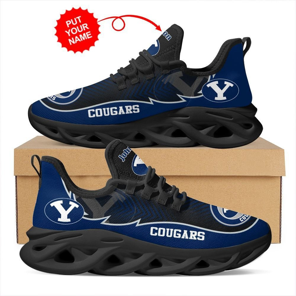 BYU Cougars Custom Name Personalized Max Soul Sneakers Shoes - Famjoys BYU Cougars Custom Name Personalized Max Soul Sneakers Shoes - Famjoys