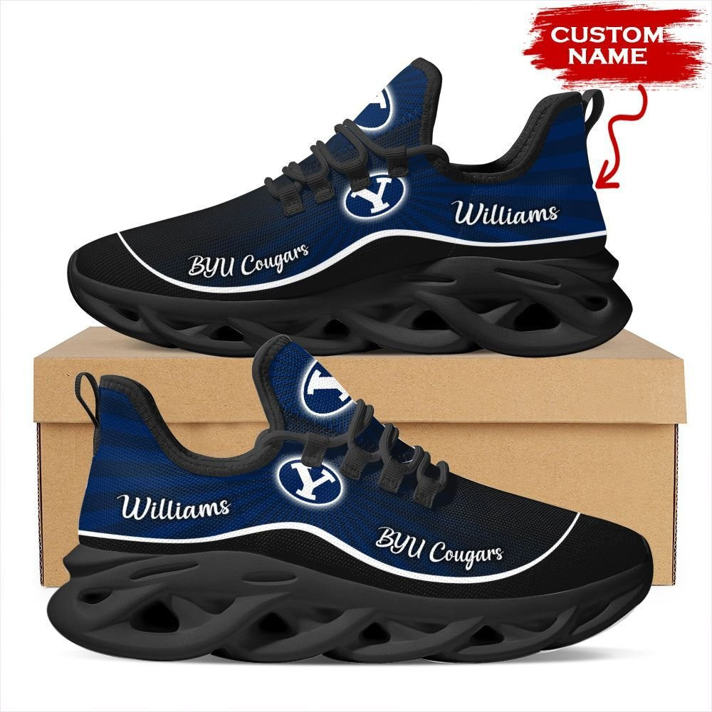 BYU Cougars Custom Name Personalized Max Soul Sneakers Shoes