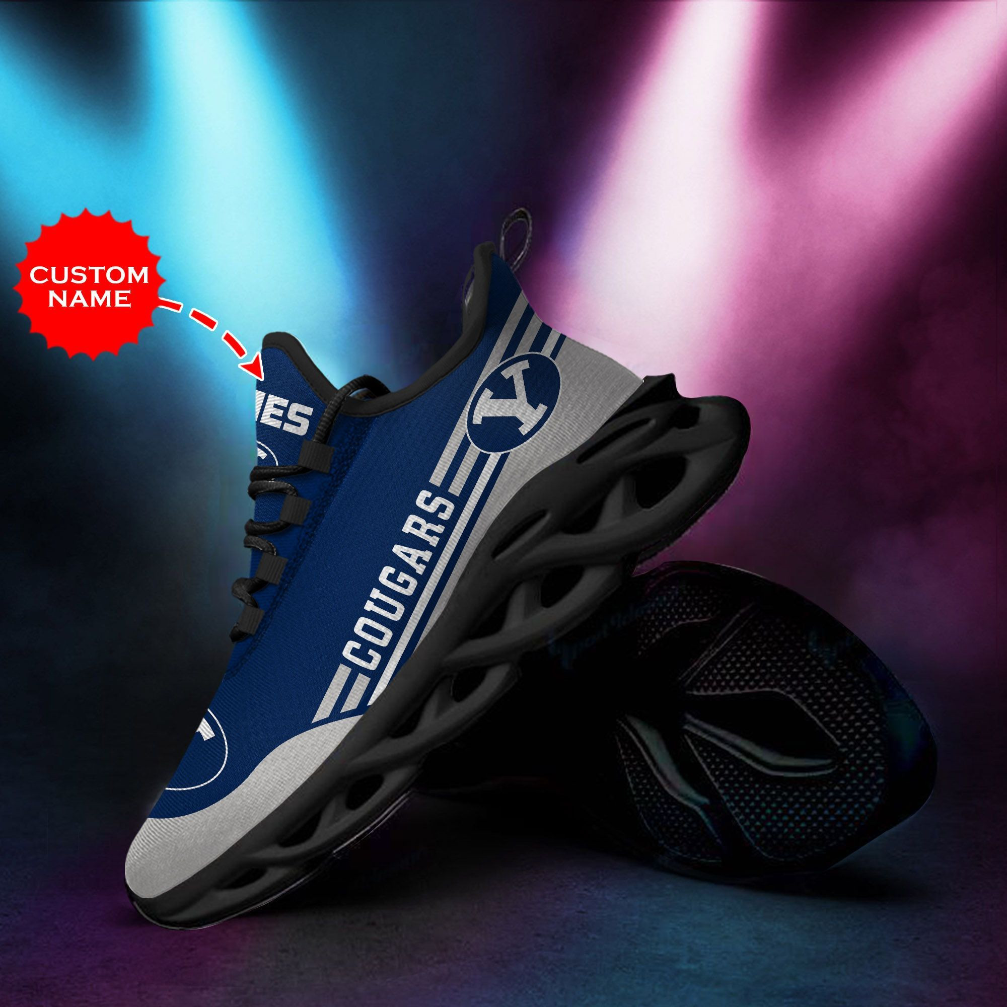 BYU Cougars Custom Personalized Max Soul Sneakers Shoes - Famjoys BYU Cougars Custom Personalized Max Soul Sneakers Shoes - Famjoys