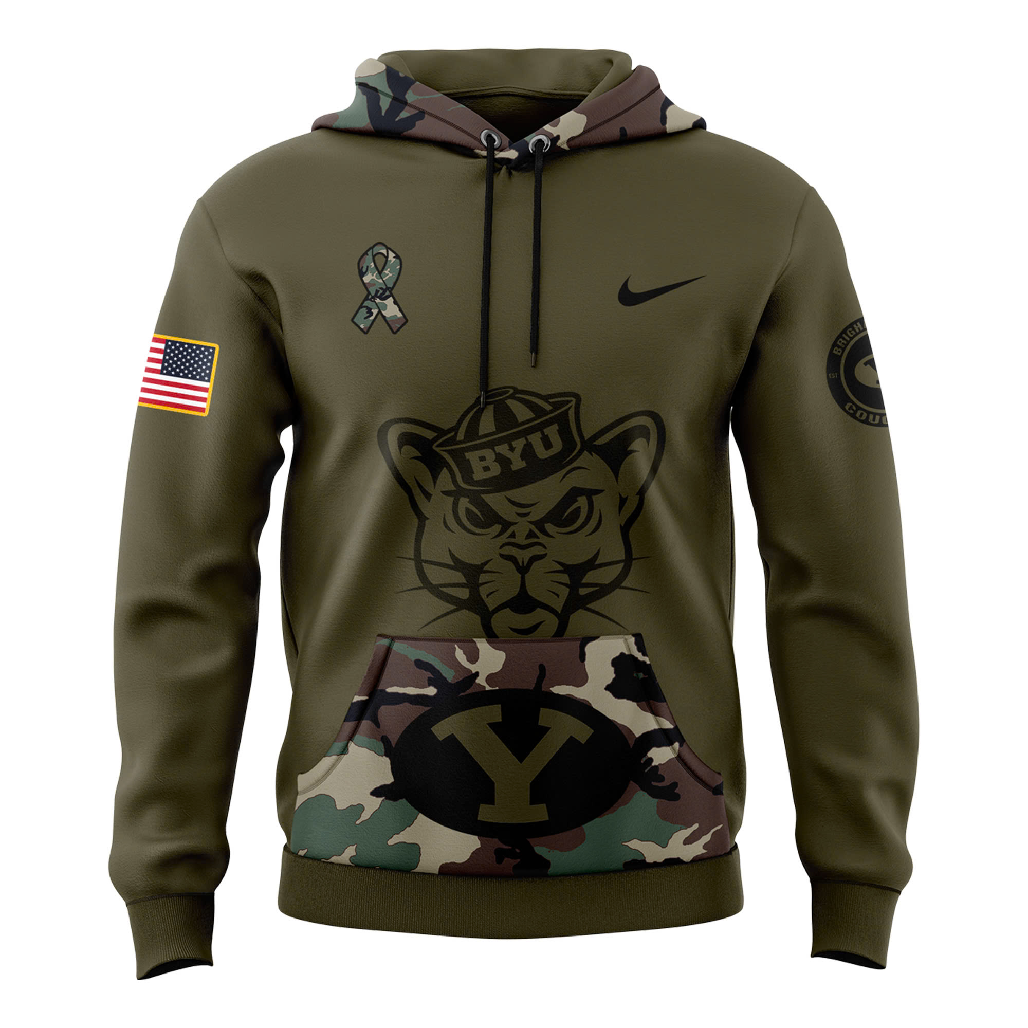 BYU Cougars football Camo Salute to Service Club Fleece Pullover Hoodie V2 - Famjoys BYU Cougars football Camo Salute to Service Club Fleece Pullover Hoodie V2 - Famjoys