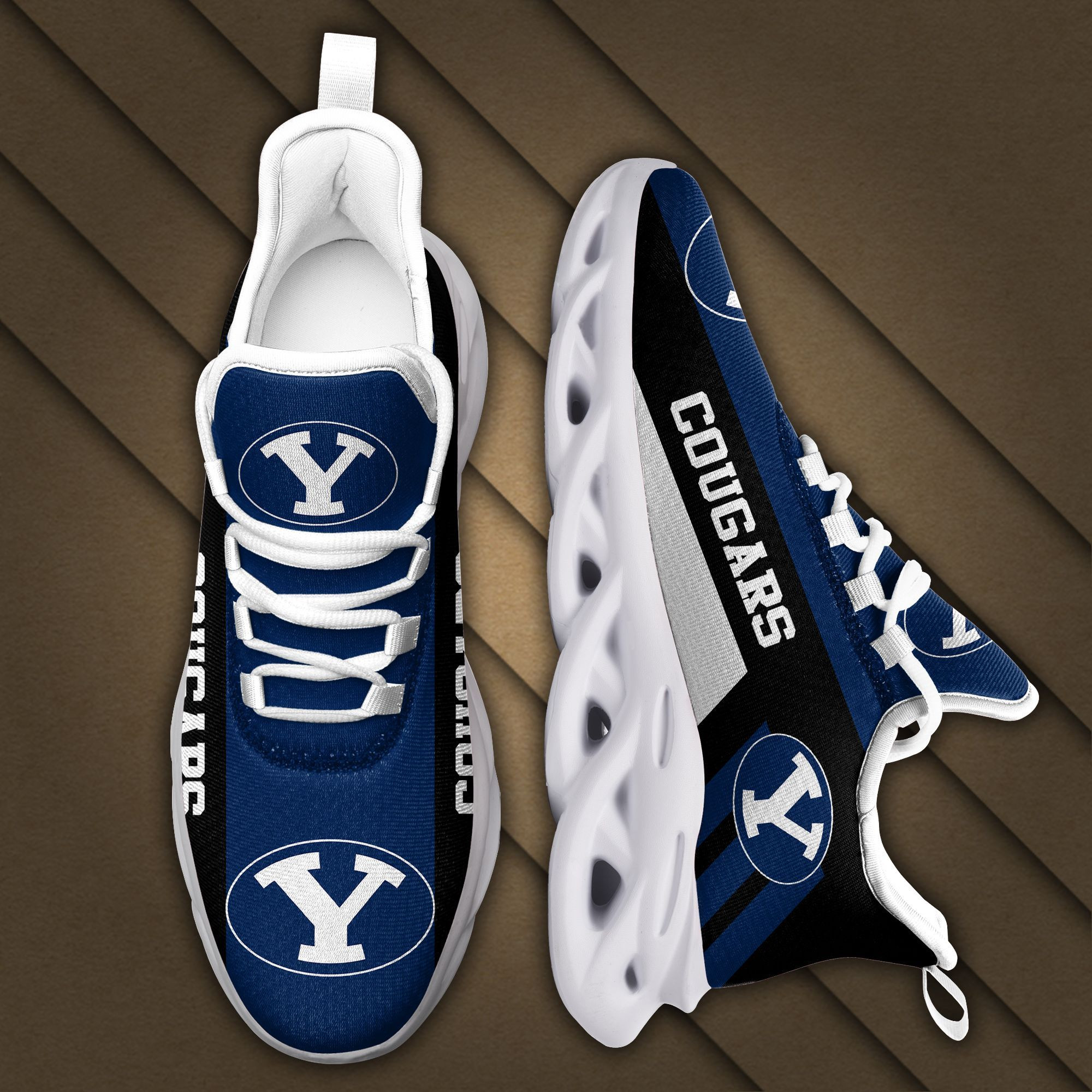 BYU Cougars Max Soul Sneakers Shoes - Famjoys BYU Cougars Max Soul Sneakers Shoes - Famjoys