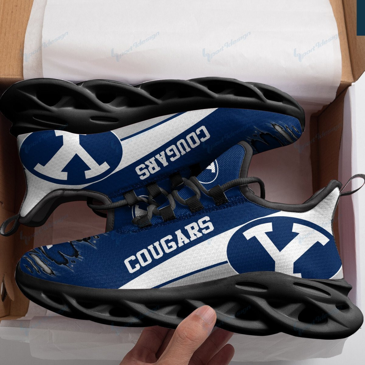 BYU Cougars Max Soul YZ Running Sneakers 987 - Famjoys BYU Cougars Max Soul YZ Running Sneakers 987 - Famjoys