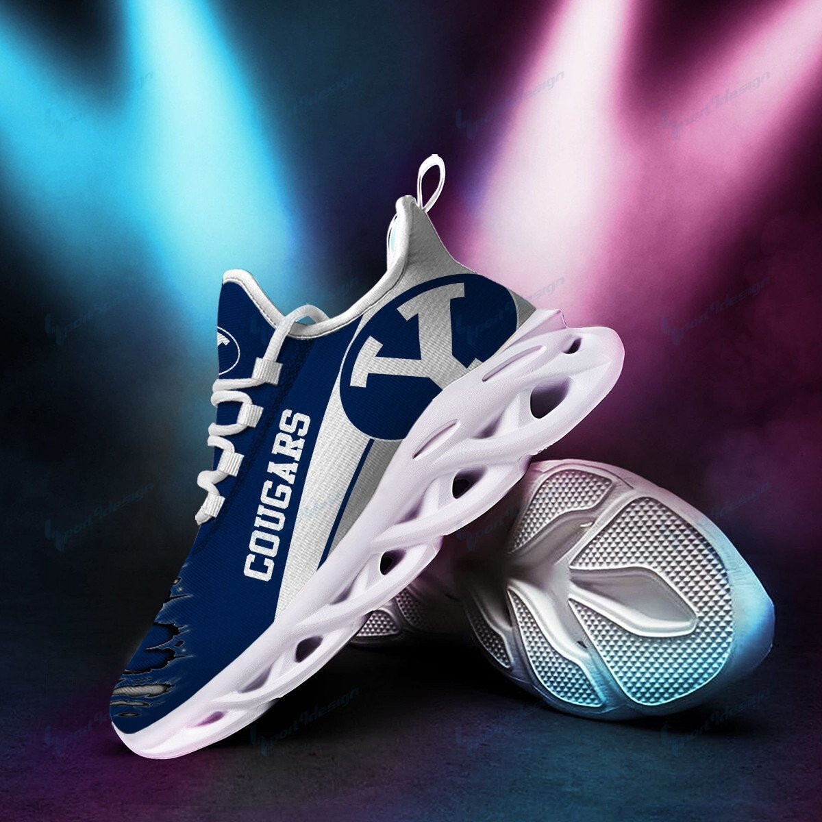 BYU Cougars Max Soul YZ Running Sneakers 987 - Famjoys BYU Cougars Max Soul YZ Running Sneakers 987 - Famjoys