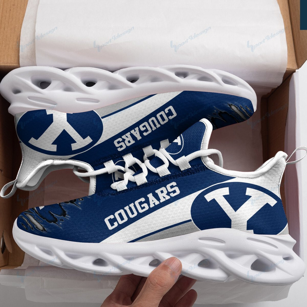 BYU Cougars Max Soul YZ Running Sneakers 987 - Famjoys BYU Cougars Max Soul YZ Running Sneakers 987 - Famjoys