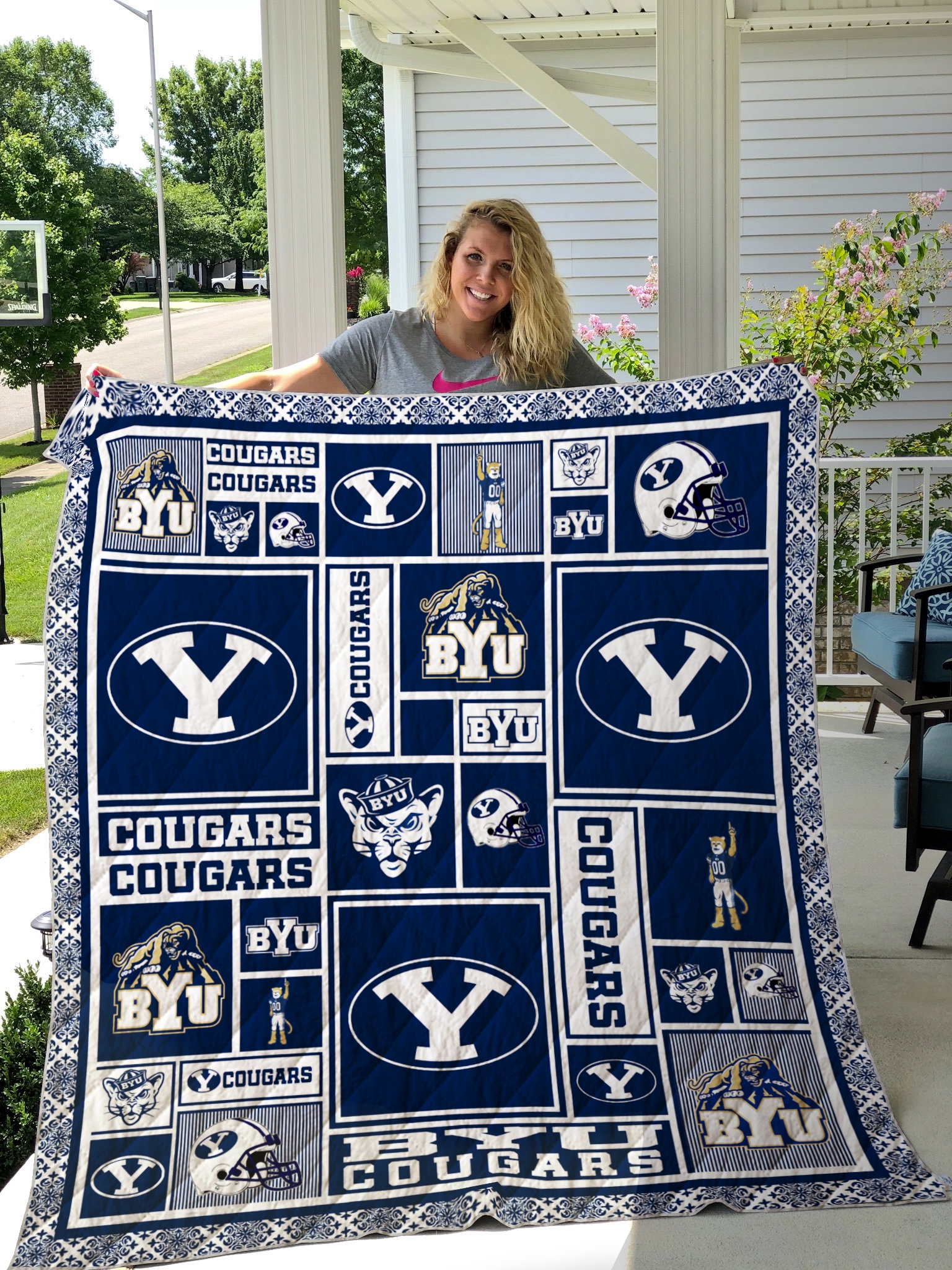 Byu Cougars Quilt Blanket #1623 - Famjoys Byu Cougars Quilt Blanket #1623 - Famjoys