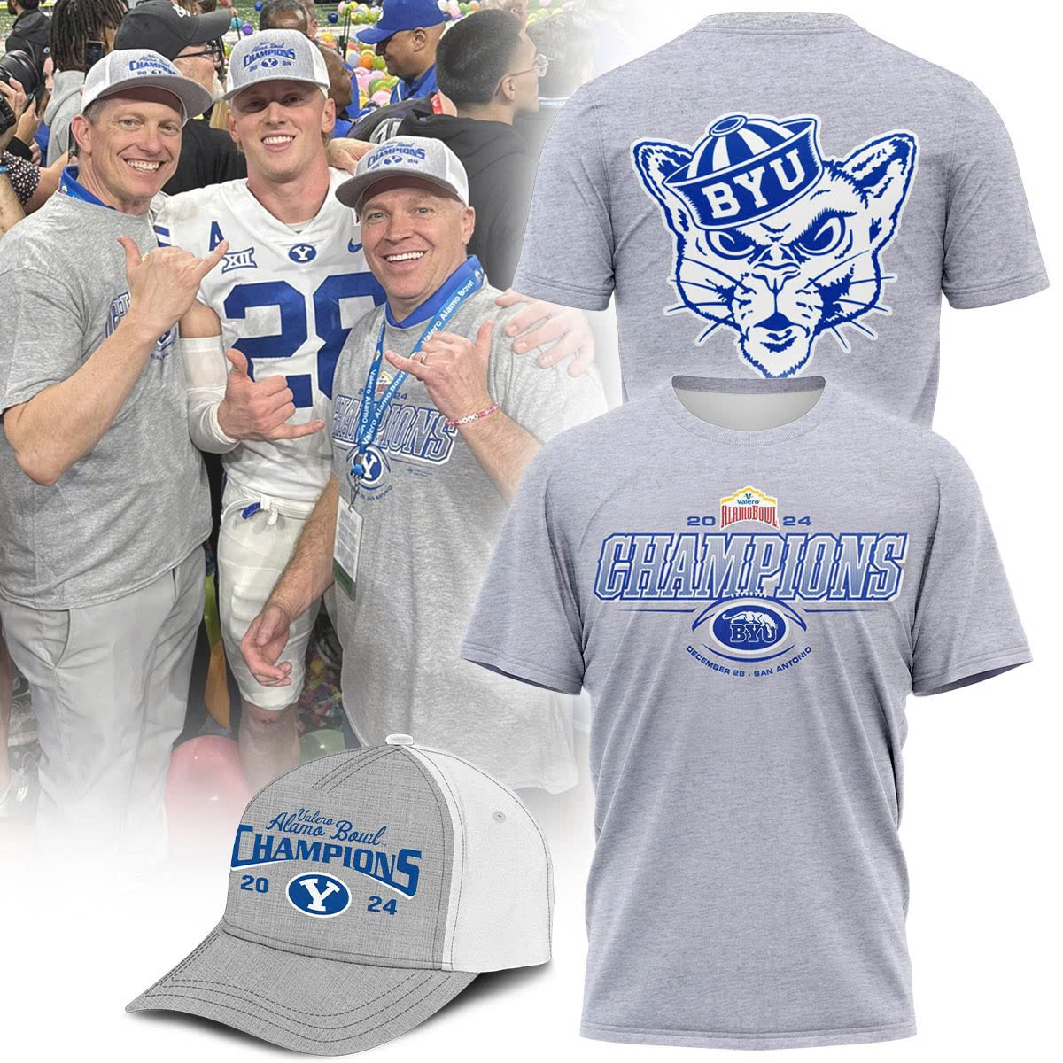 BYU Football Champions Shirt&Cap