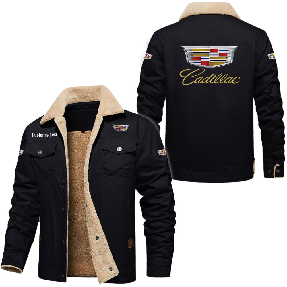 Cadillac Cargo Fleece Lined Cotton Jacket Multicolor, vintage style, customize name 