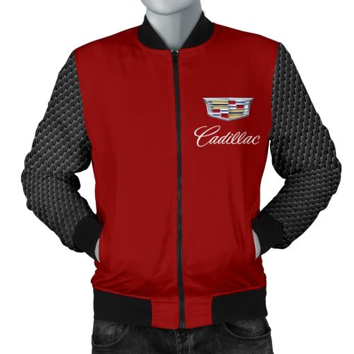Cadillac Men's Bomber Jacket Red - Famjoys Cadillac Men's Bomber Jacket Red - Famjoys
