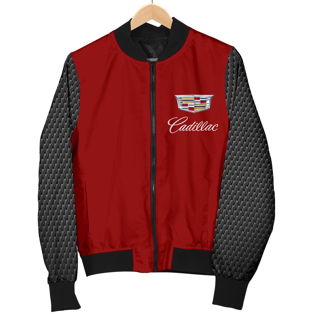 Cadillac Men's Bomber Jacket Red - Famjoys Cadillac Men's Bomber Jacket Red - Famjoys