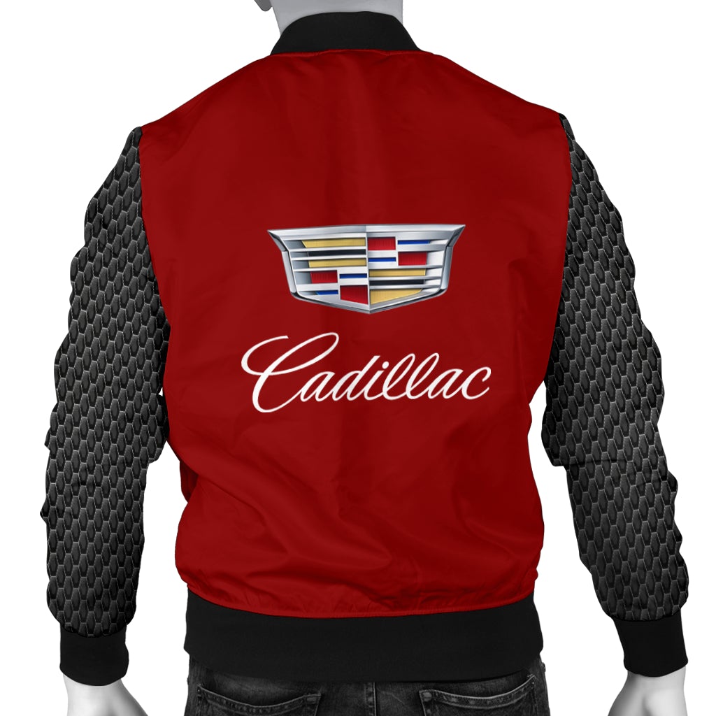Cadillac Men's Bomber Jacket Red - Famjoys Cadillac Men's Bomber Jacket Red - Famjoys