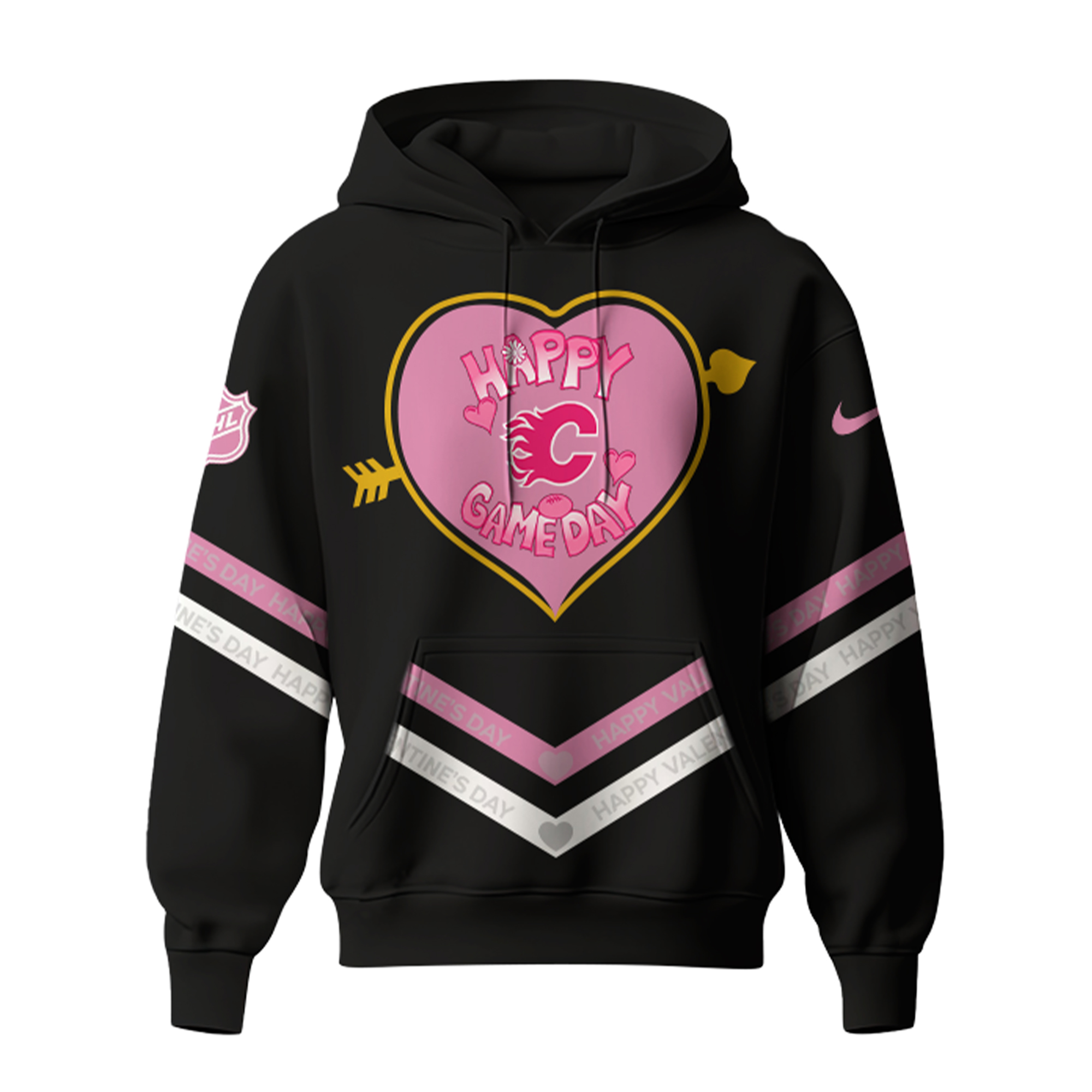 Calgary Flames 2025 Valentine “Game Day” Hoodie - Famjoys Calgary Flames 2025 Valentine “Game Day” Hoodie - Famjoys