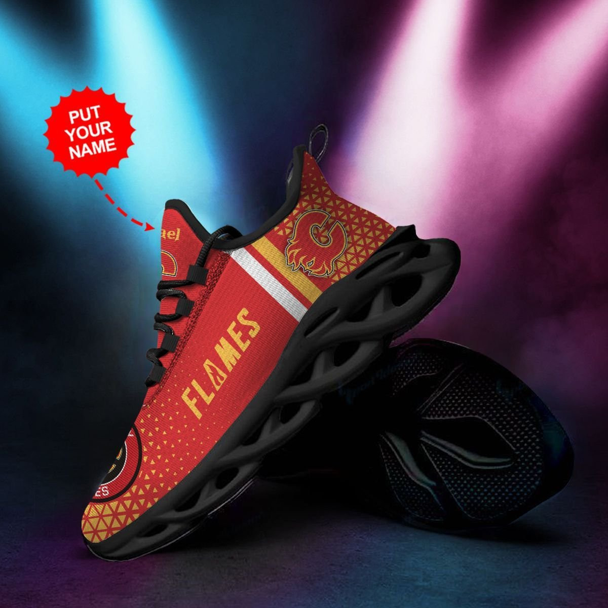 Calgary Flames Custom Personalized Max Soul Sneakers Shoes