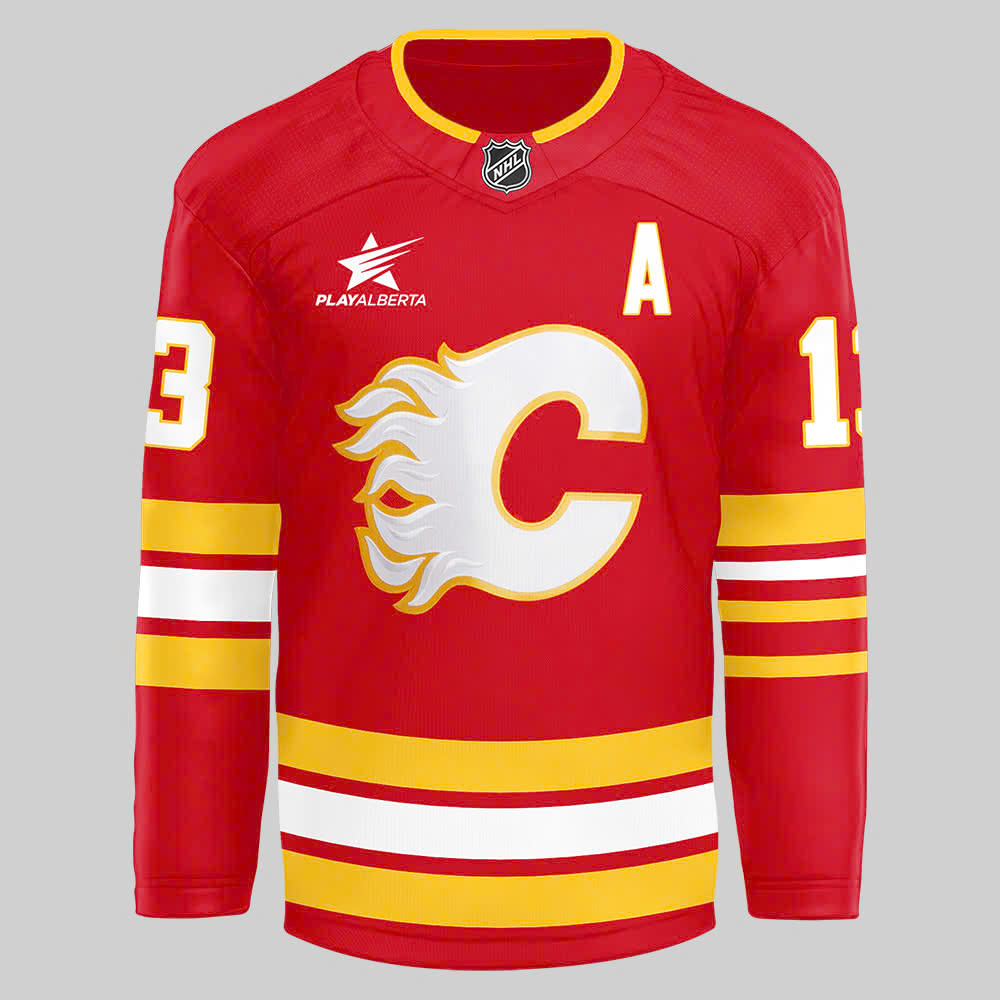 Calgary Flames Gaudreau Warm-Up Jersey - Famjoys Calgary Flames Gaudreau Warm-Up Jersey - Famjoys