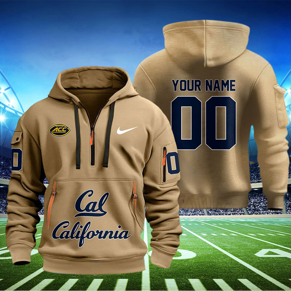 California Golden Bears Football Quarter Zip Hoodie - Famjoys California Golden Bears Football Quarter Zip Hoodie - Famjoys