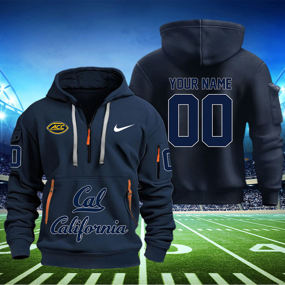 California Golden Bears Football Quarter Zip Hoodie - Famjoys California Golden Bears Football Quarter Zip Hoodie - Famjoys