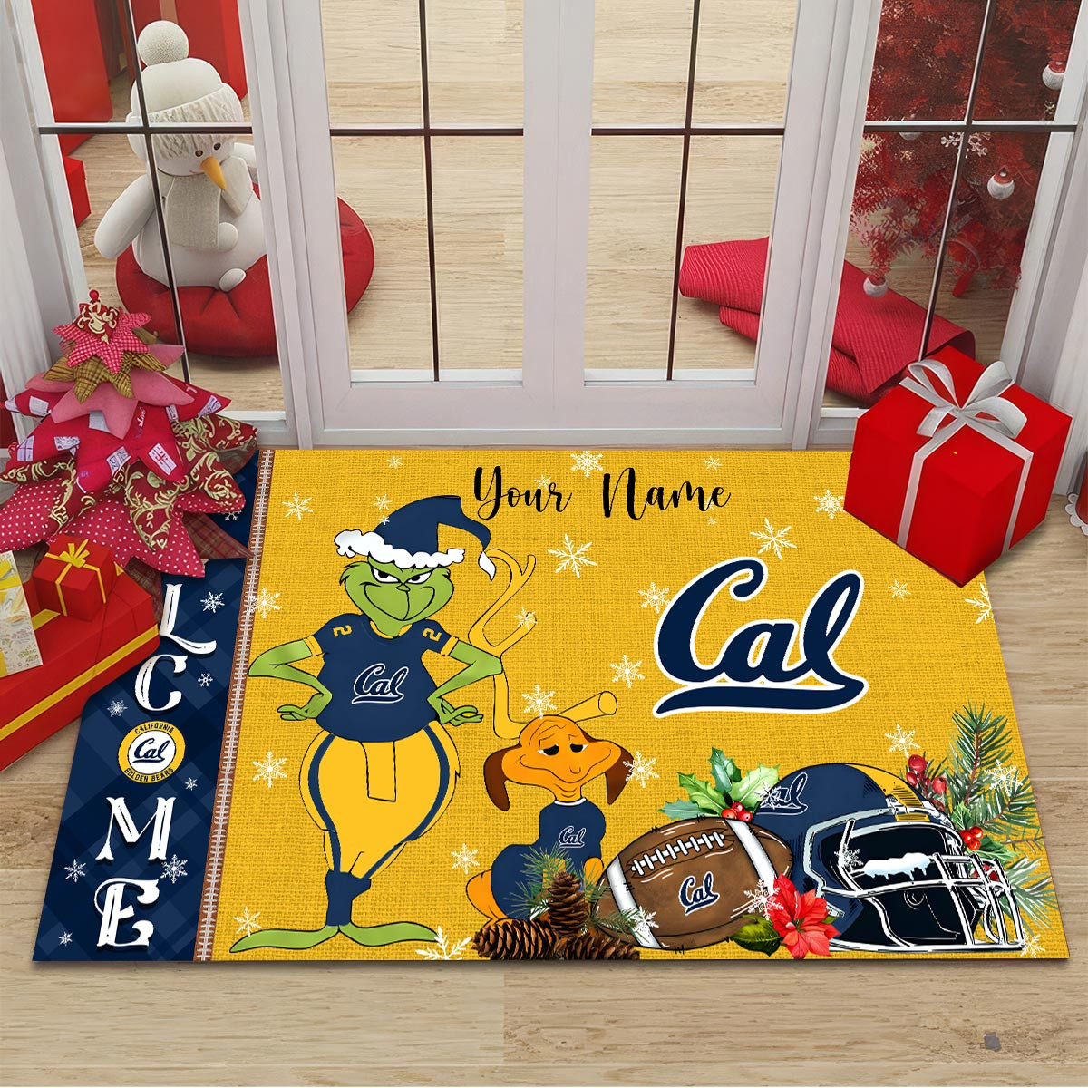 California Golden Bears Grinch Christmas Welcome Football Doormat